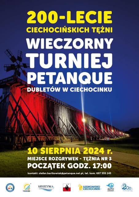 200- lecie Ciechocińskich Tężni Wieczorny Turniej Petanque Dubletów w Ciechocinku